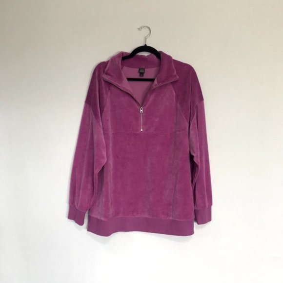 wild fable Sweaters - Wild Fable Quarter Zip Velour Sweatshirt